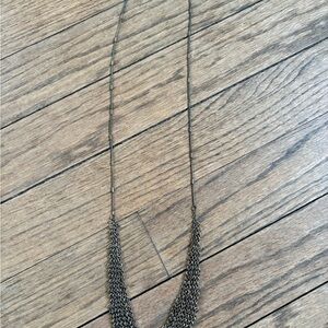 Bohemian Vintage Brass chain mail Necklace with Textured Design